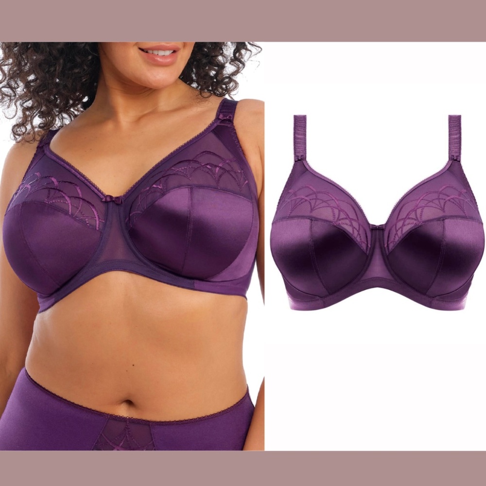 NWT $59 Elomi [‎ 34J US ] Cate Underwired Bra in Plum Purple